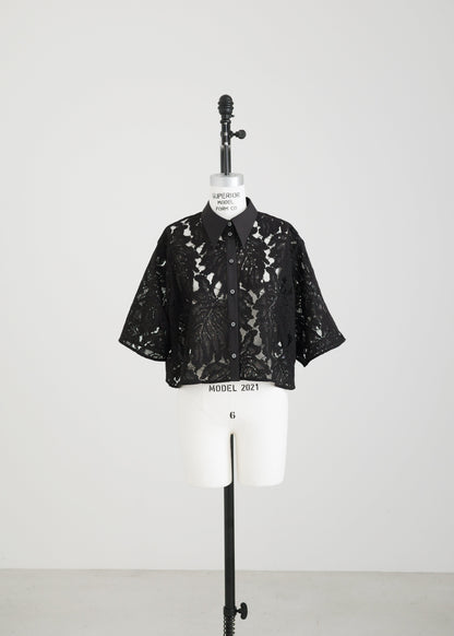 【PRE PRDER】leaf lace shirt