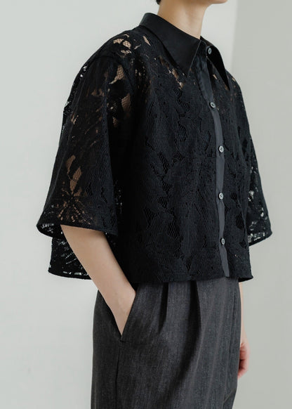 【PRE PRDER】leaf lace shirt