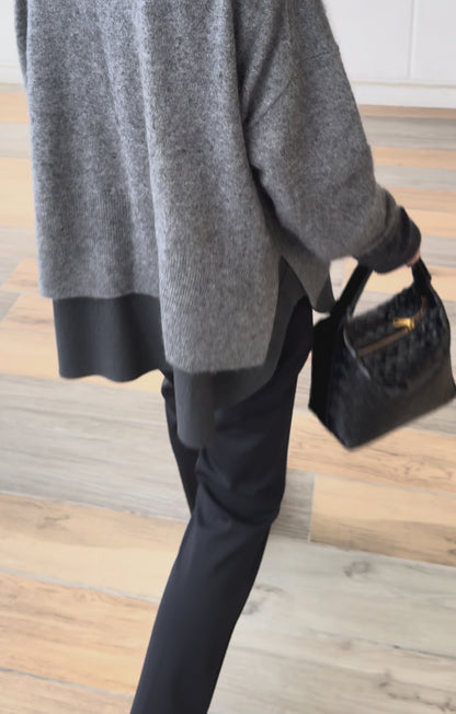 11/28発売 Cashmere silk blend knit(GRAY)