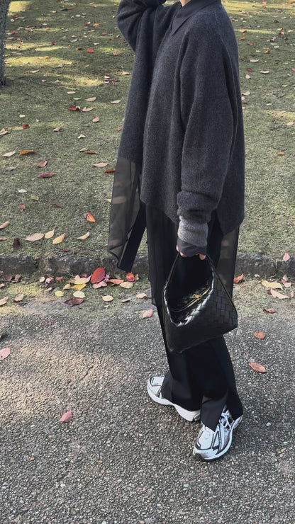 11/28発売 Cashmere silk blend knit(CHARCOAL BLACK)